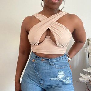 💐 (NWT) Bustier Crop Top - Light Brown